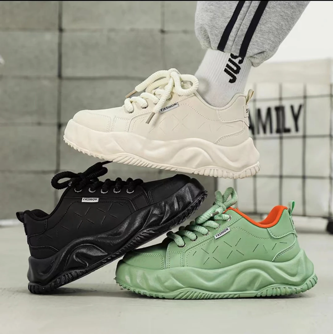 【小扬哥推荐】男鞋2024秋冬新款潮流百搭港风厚低面包鞋男款老爹鞋