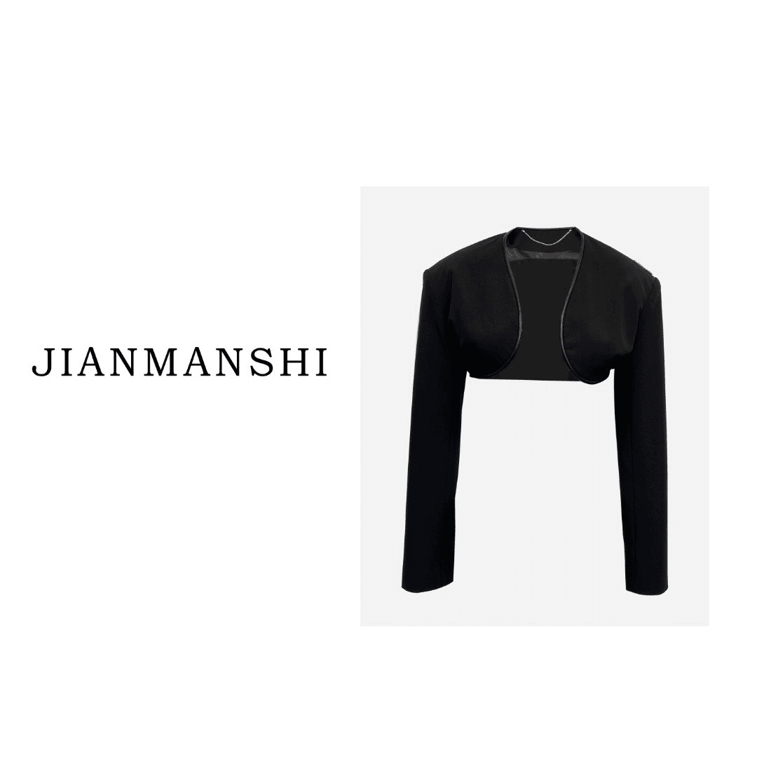 JIANMANSI/简曼思{{春暖花开}}夏季女士百搭显瘦网纱拼接短外套