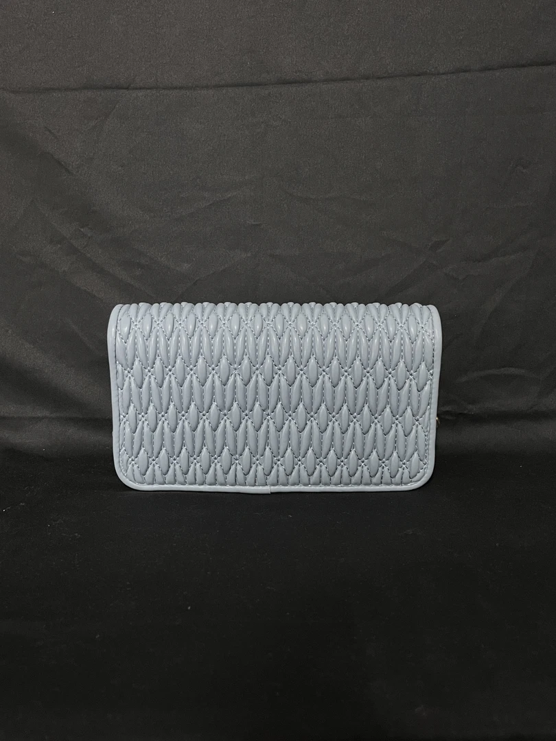 LQ-WITH-QUEEN真皮女包褶皱方版蓝色