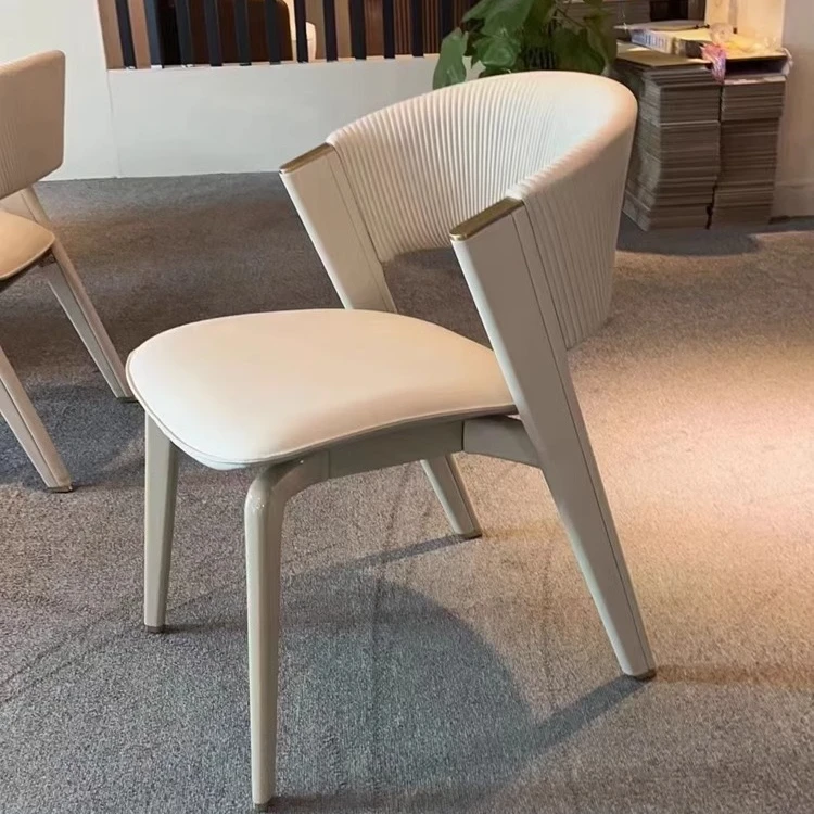 实心钢原版架轻奢波纹椅意式酒店别墅靠背椅售楼部咖啡厅洽谈椅