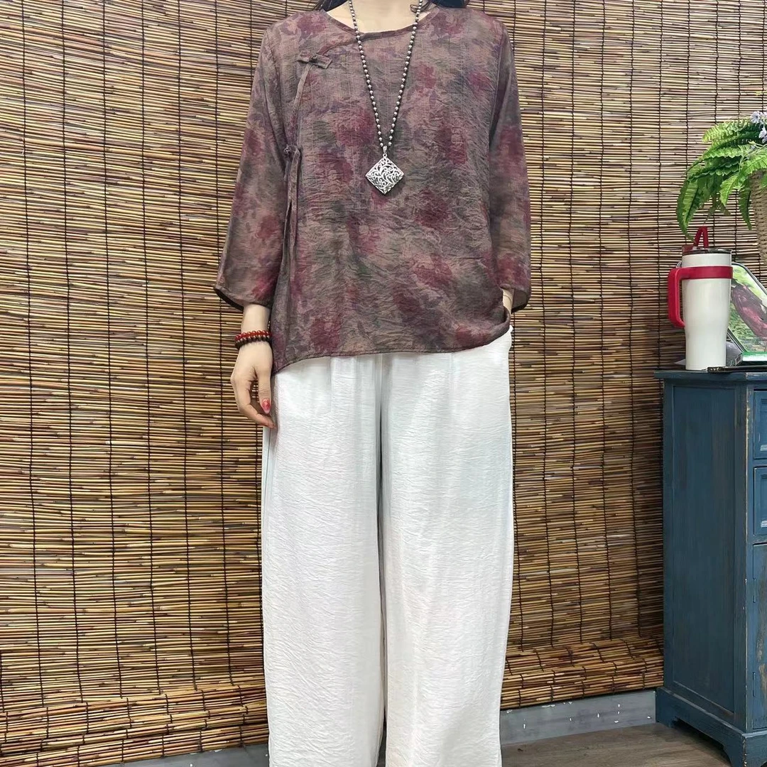 10062春夏新款优雅气质减龄长袖T恤小衫