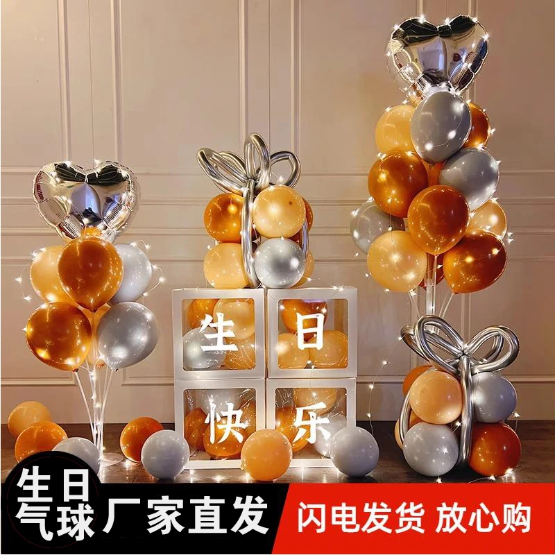 生日快乐男生女生成人浪漫气球派对趴体装饰品场景布置创意惊喜盒