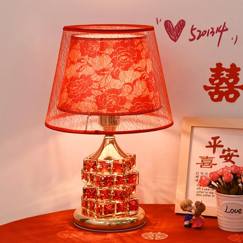 结婚台灯婚房床头灯红色长命灯新婚礼物房间氛围灯陪嫁灯的长明灯