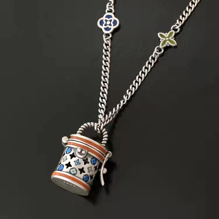 吊坠925银 一桶金老花香囊吊坠(不含链) C7622 可开复古轻奢