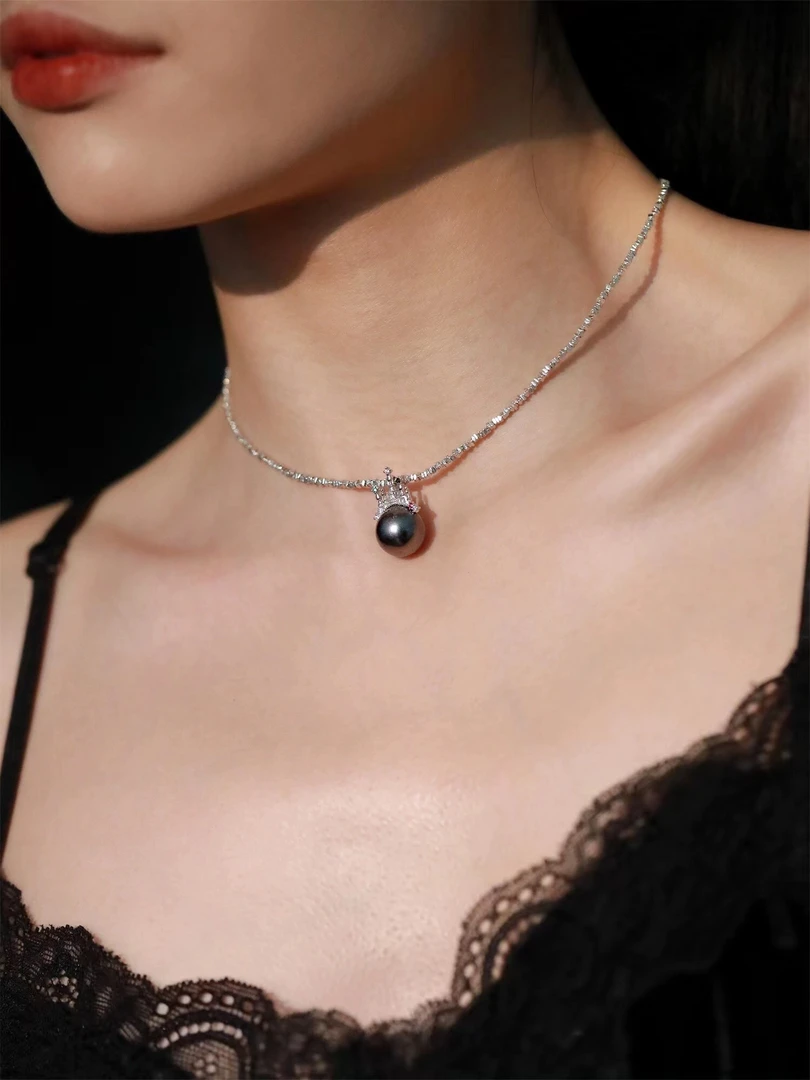 吊坠925银 梦幻城堡贝珠吊坠(不含链) X6206 轻奢高级博主