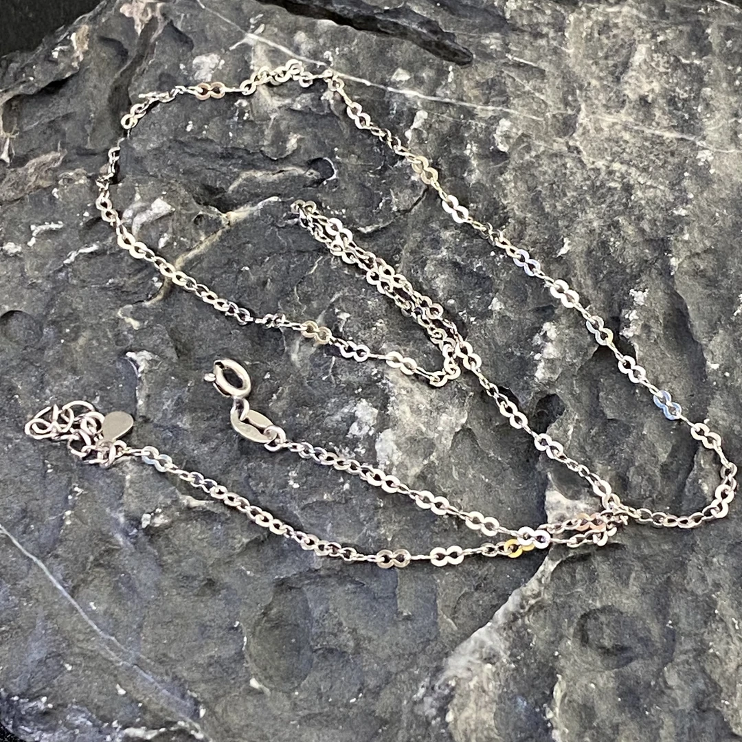 链子925银 切面环扣8字链串联锁骨项链40+3 C4223时尚百搭文艺