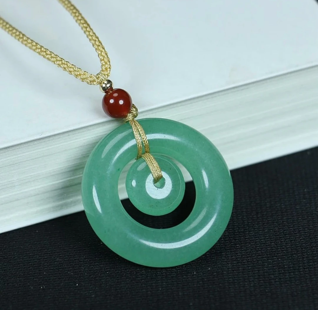 天然玉石新疆白金丝玉子母扣吊坠毛衣链挂坠女士挂件男士吊坠