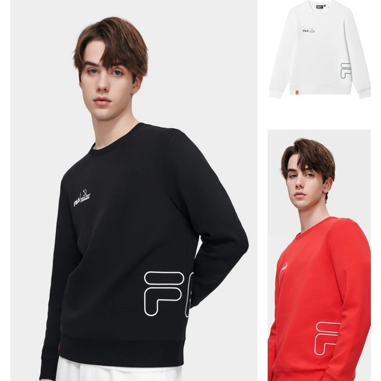 FILA 斐乐新款休闲时尚运动套头衫早春上衣舒适男子F11M319202F