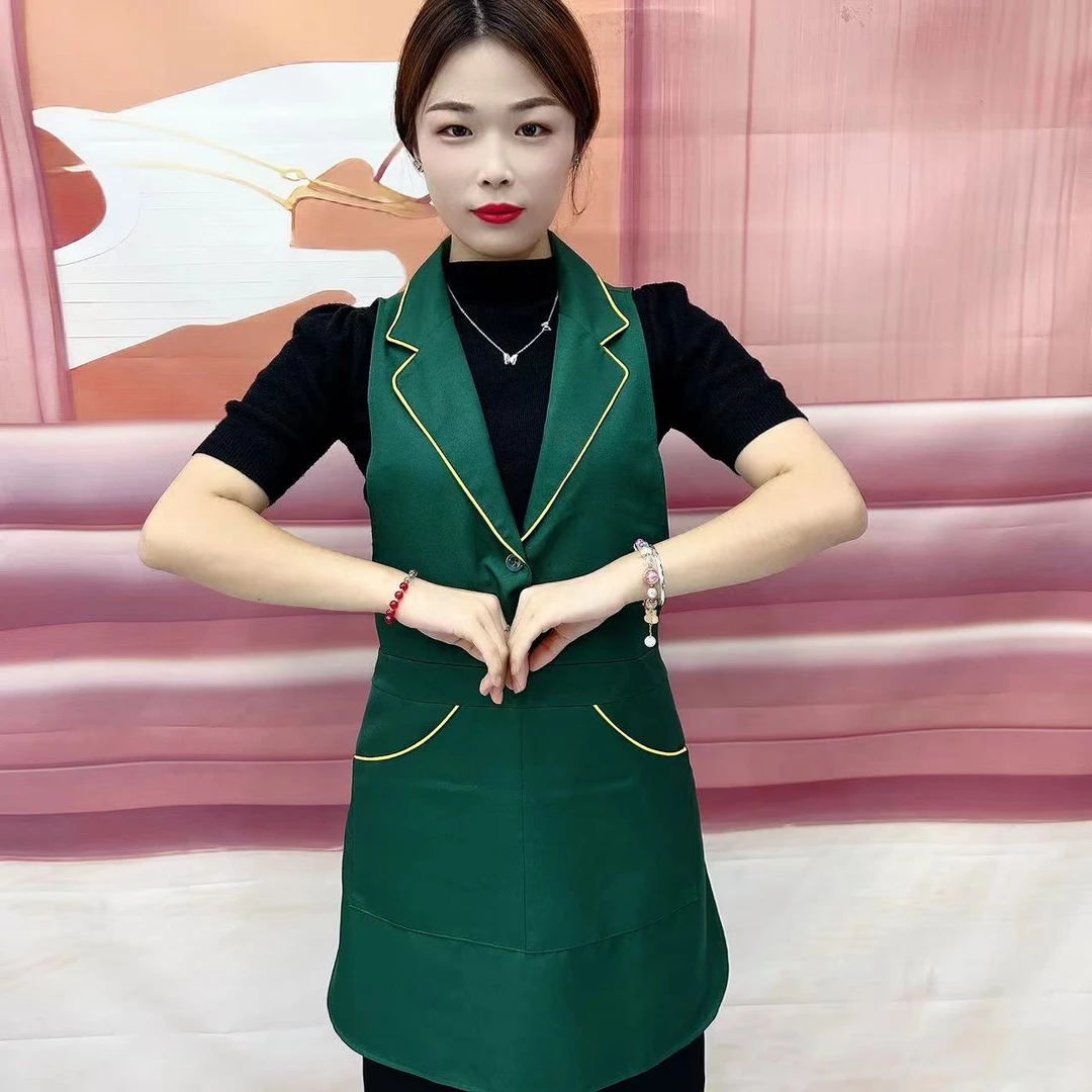 网红围裙厨房专用新款滚边西装翻领款式防水防油家用时尚罩衣印字