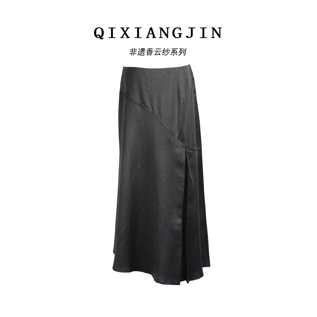 【栖香锦】“桃李如旧识，倾花向我开”设计师款 新中式 香云纱 半裙