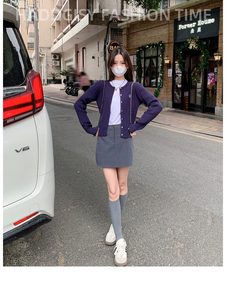 【曾小咸】灰色西装半身裙小个子低腰显瘦A字包臀短裙Z233BY0073