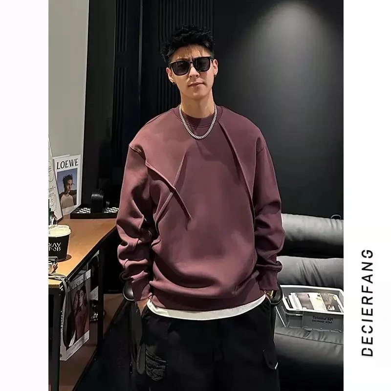 杰克琼斯秋冬简约高端纯棉重磅卫衣男潮流ins设计感个性百搭痞帅