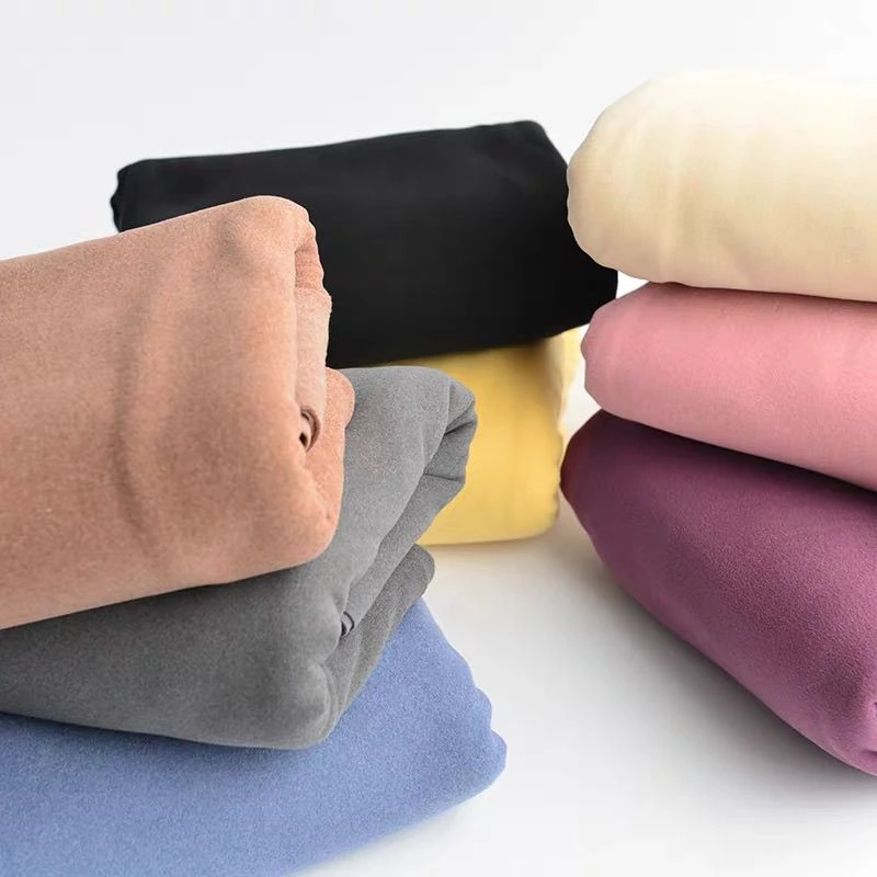 羊绒蚕丝加厚炫彩纯色面料双面绒自发热柔软亲肤舒适打底衫内衣料