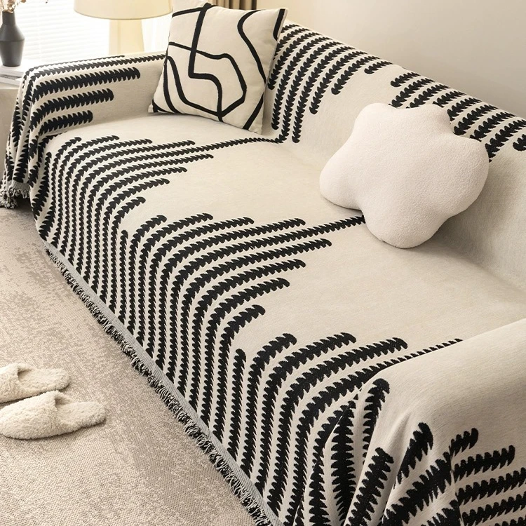 雪尼尔沙发巾全盖布北欧简约高级感四季通用防滑防猫抓全包罩巾