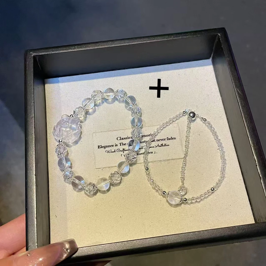 一米米原创白水晶凤九加链条款手链x1085