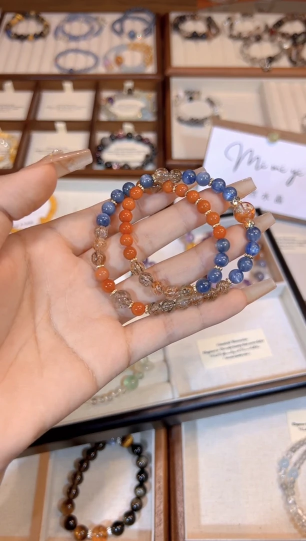 【闪购商品】水晶手链合金红豆相思双圈手链x175