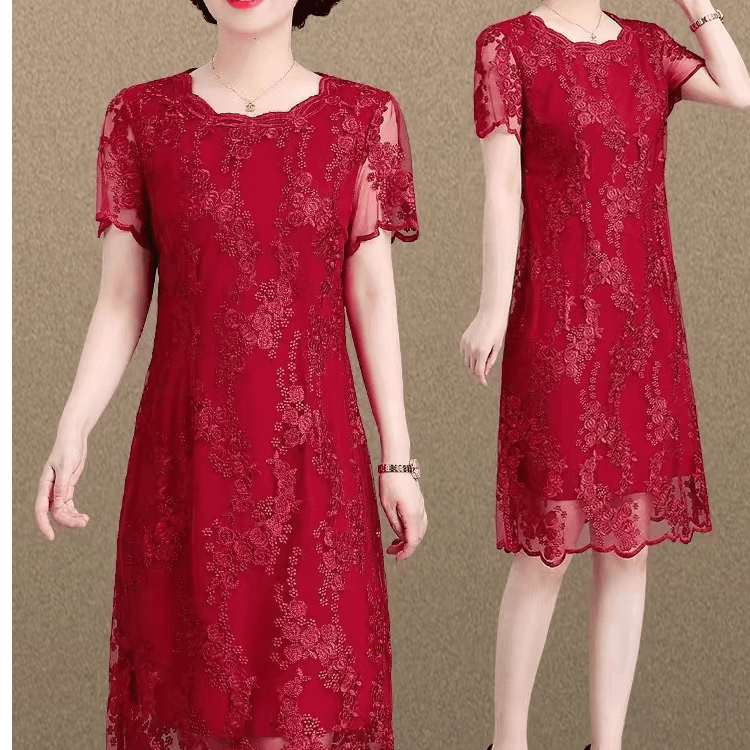 R25连衣裙初夏女时尚甜美纯洁休闲百搭洋气裙子法式韩版妈妈装