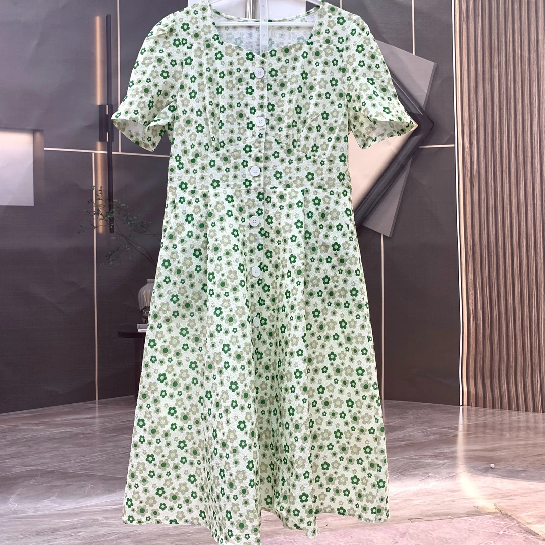 B204-A8气质洋气女装连衣裙遮肚休闲法式夏季百搭百搭时尚韩版
