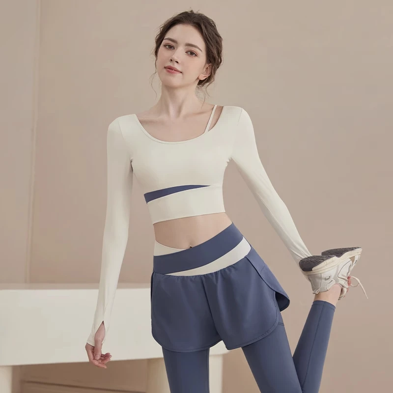 LULU瑜伽服女秋冬2025新款固定胸垫防震健身普拉提运动训练服套装