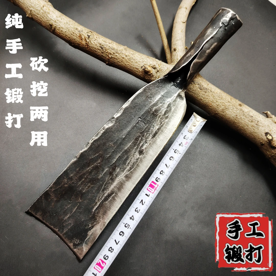 砍挖两用加厚砍柴刀砍竹刀锻打弹簧钢劈柴刀开荒刀一体农用破竹刀