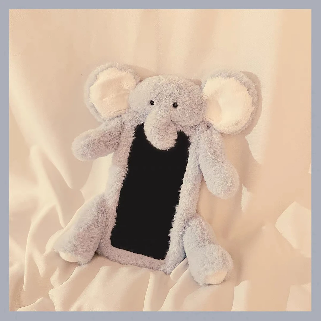 秋冬毛绒立体蓝色大象iPhone16promax适用苹果15手机壳14女13可爱