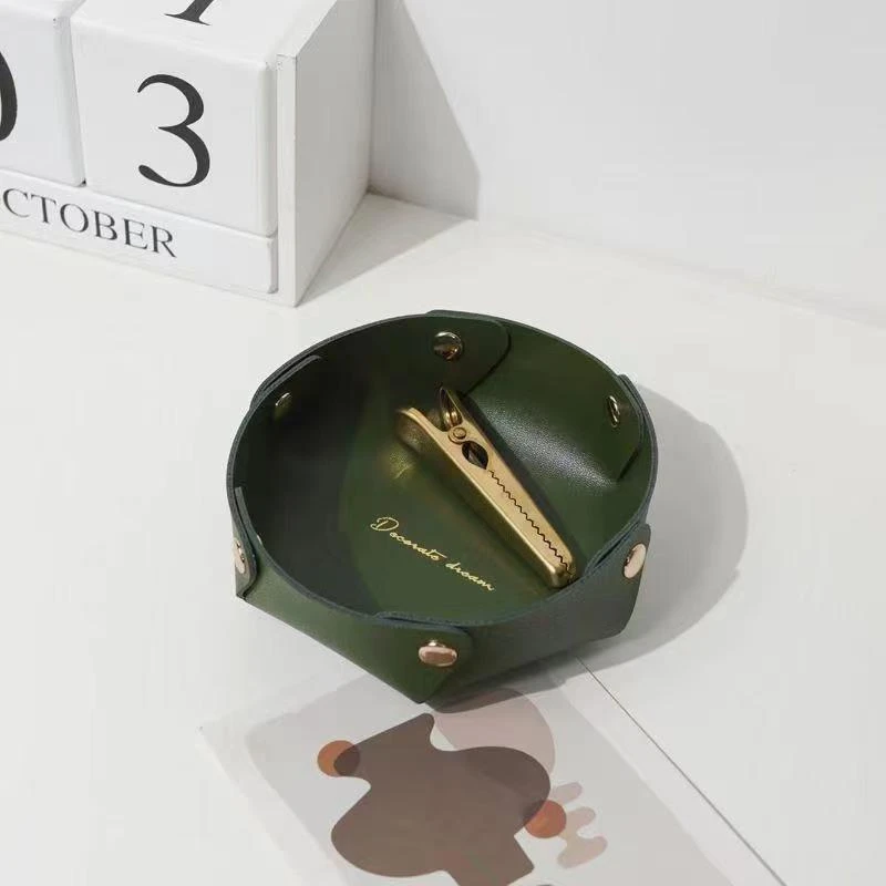 桌面收纳盘桶收纳盒玄关茶几钥匙遥控器杂物小件收纳托盘办公室厅