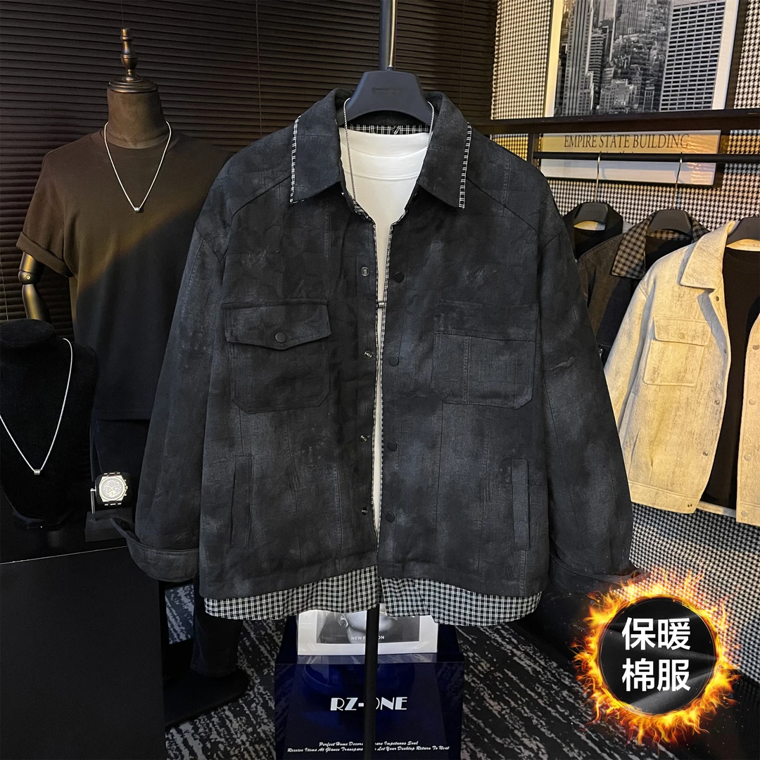 【JCproject】原创高定设计冬季渐变拼接假两件保暖加厚夹克外套