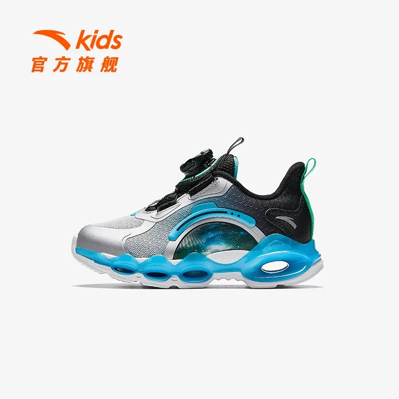 安踏儿童免系带跑鞋6-12岁舒适旋钮犟弹运动鞋/312449901