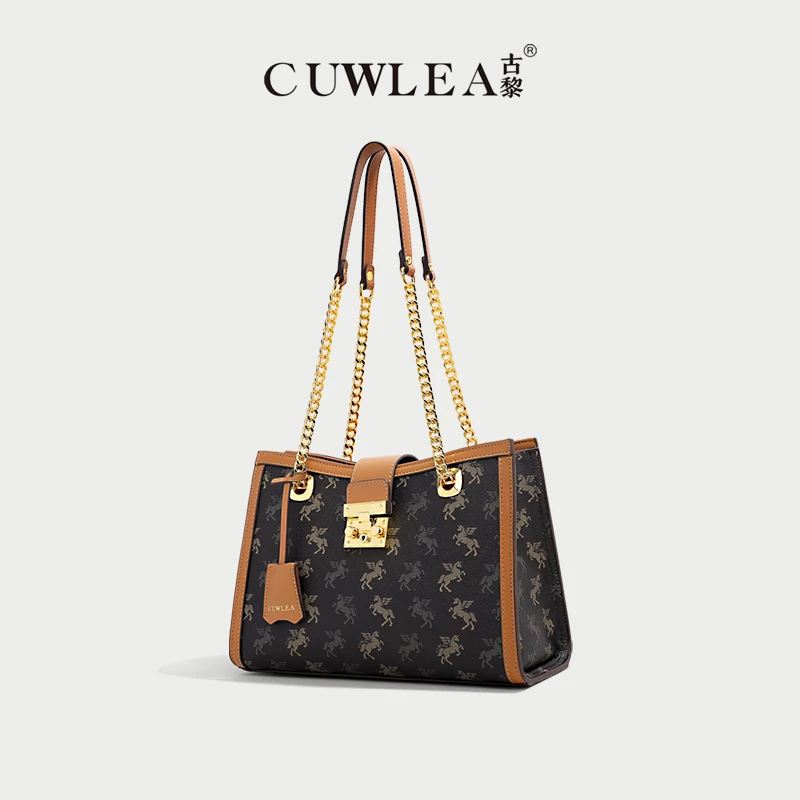 CUWLEA/古黎独角兽图案系列锁扣链条包单肩斜挎包GL-7650