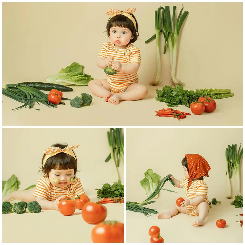 儿童摄影服装蔬菜主题宝宝百天照周岁照拍照衣服影楼写真艺术照