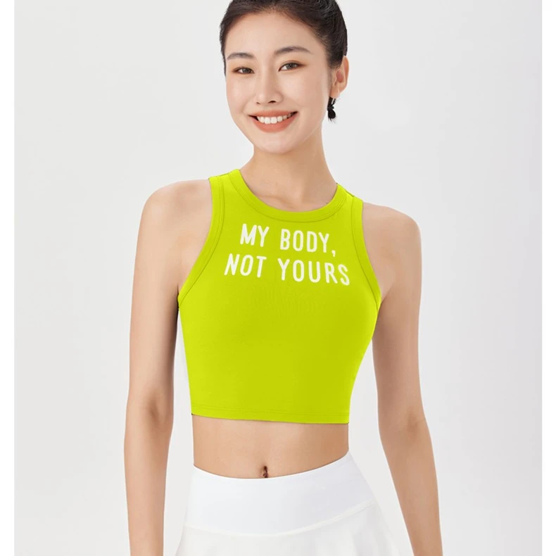 DK带胸垫一体式运动上衣背心女训练透气户外瑜伽服8021