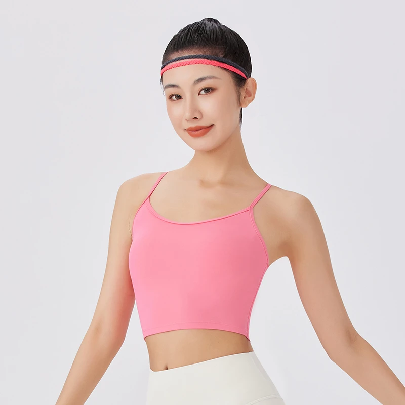 DK带胸垫细带修身上衣背心女训练速干透气8030