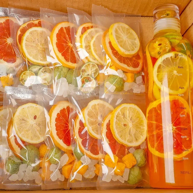 【秋季茶饮】夏日清饮西柚柠檬青桔百香果冻干冷泡水果茶冻独立袋装