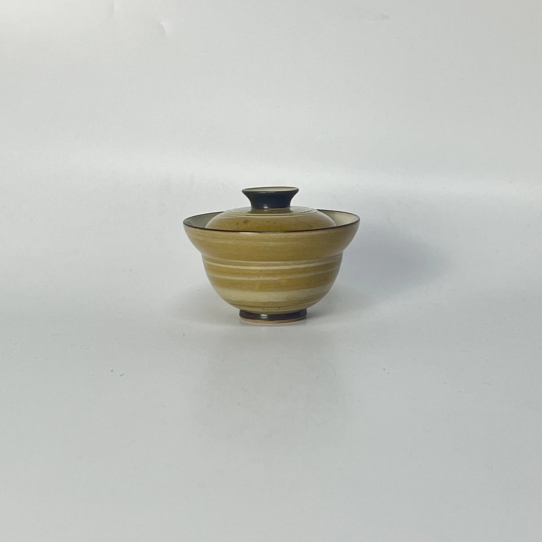 D粉引葫芦盖碗（灰色）