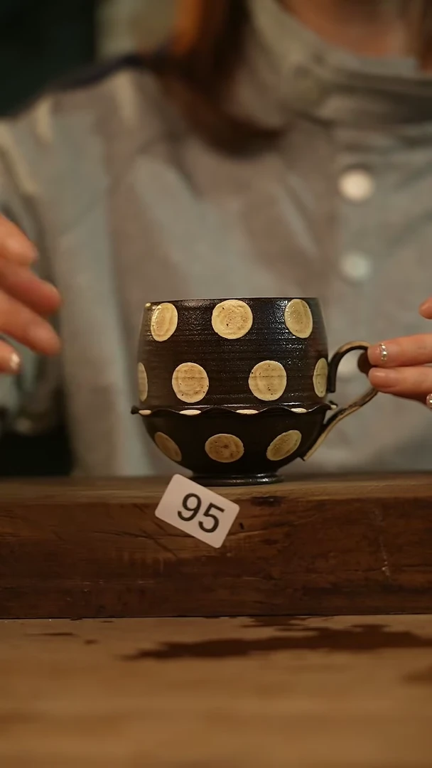 【闪购商品】瓷片设计师手作款 手绘咖啡杯听歌