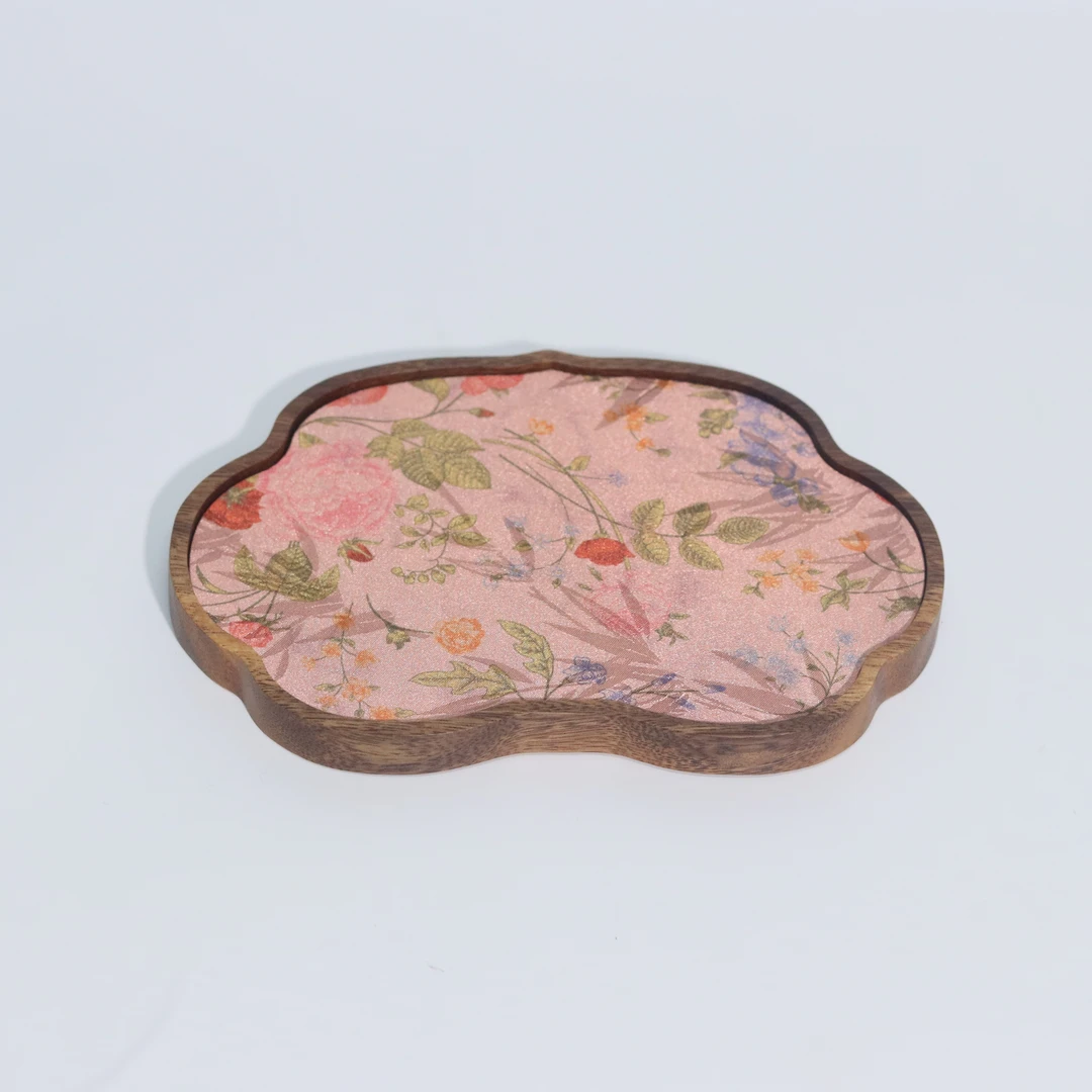 新11074大号胡桃木织锦壶承锁意