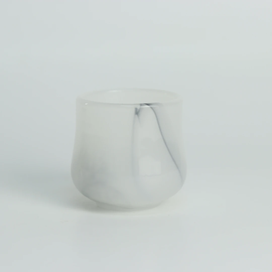 白玉瓷杯 水墨色