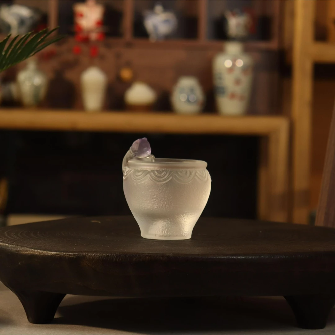可爱水晶猫杯-紫