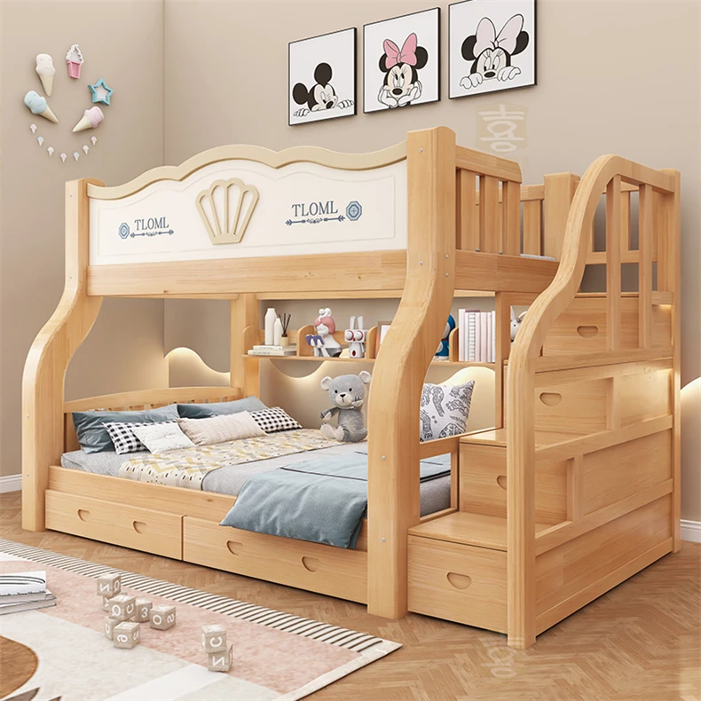 实木简约子母床双层床两层床上下床铺上下床高低儿童床成人学生床