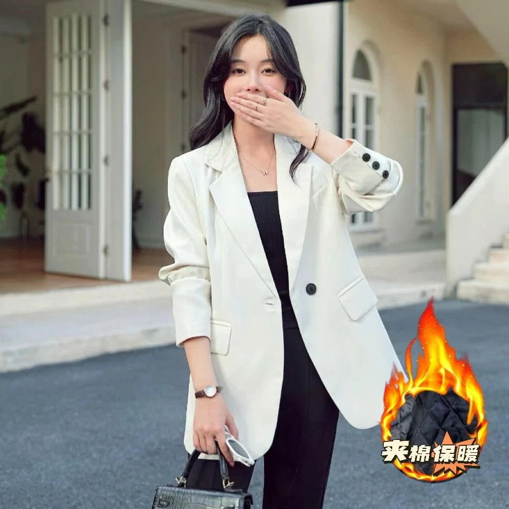 西装外套女2025秋冬新款韩版宽松网红小个子女装西服流行港风上衣