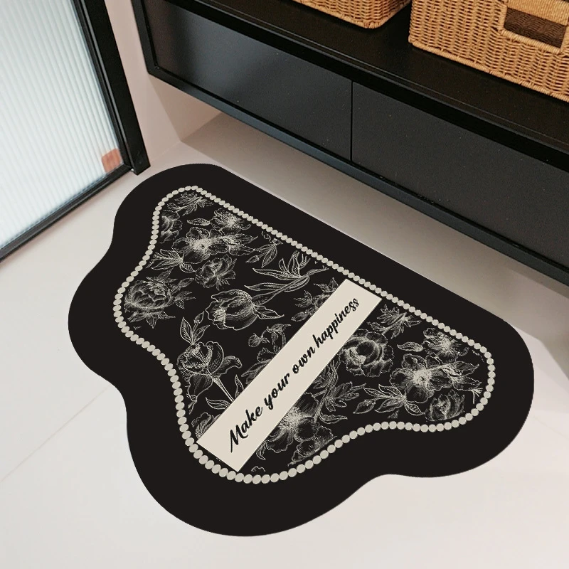 厕所门口超强吸水垫卫生间脚垫防滑洗漱台干区皮革垫子洗澡间地垫