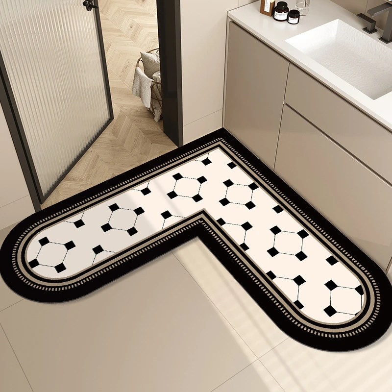 卫生间门口专用转角吸水垫L型防滑地垫洗脸池干区2025新款地毯