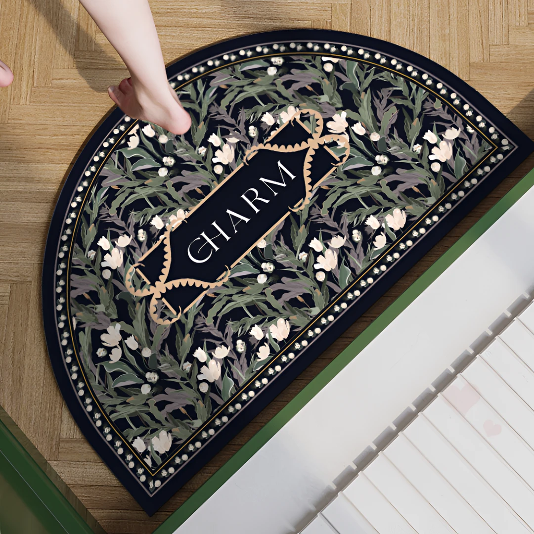 美式轻奢半圆形硅藻泥地垫卫生间吸水垫防滑垫厕所脚垫浴室门口