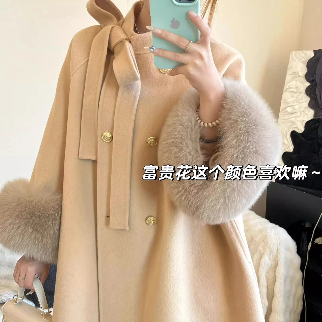 富家千金小香风毛呢外套女冬季大码胖mm气质高级时髦加厚呢子大衣