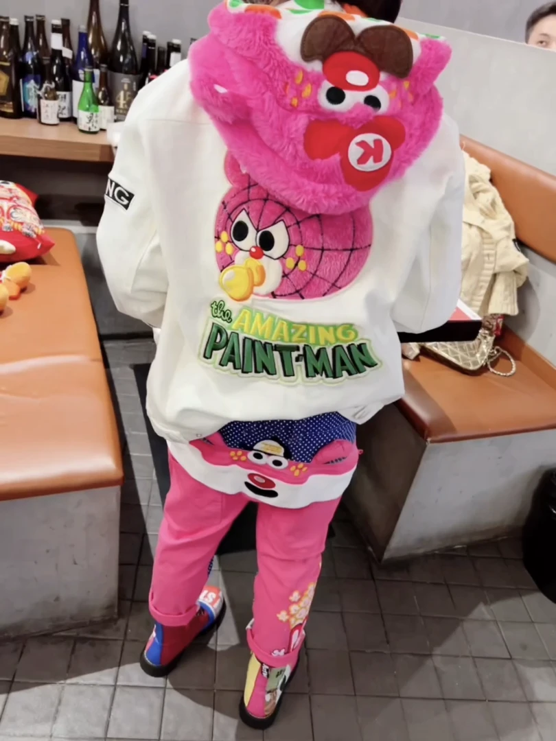 TOMATO家 日系潮牌童装  暴力熊重工刺绣牛仔外套