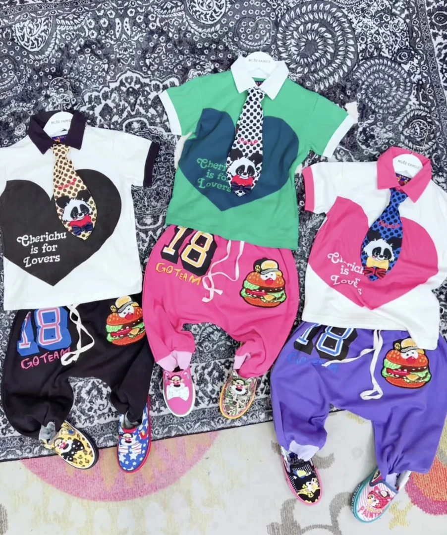 TOMATO家日系潮牌童装 CC家熊猫POLO衫（无领带）