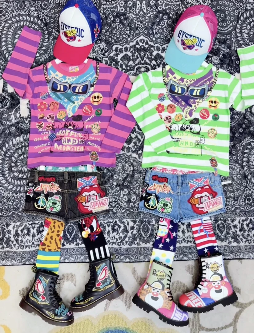 TOMATO家 日系潮牌童装 JAM双腰贴布嘴唇卷边热裤