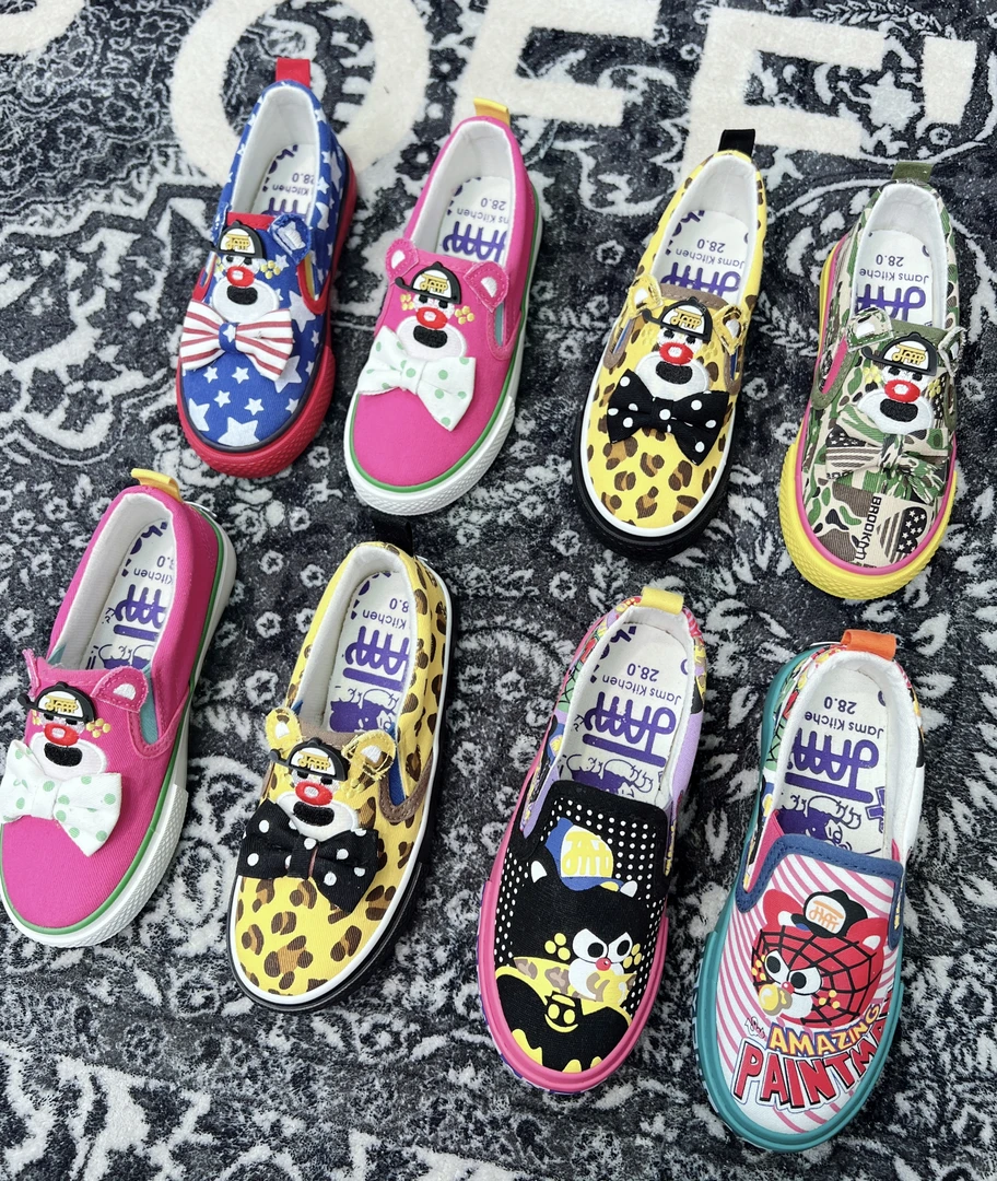 TOMATO家 日系潮牌童装 JAM小熊暴力熊低帮帆布鞋