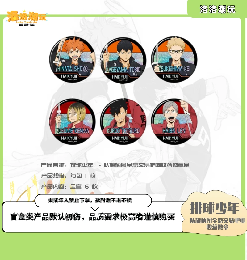 『排球-徐十九』队旗柄图全息交易吧唧收藏徽章/日向翔阳『盲盒代拆』