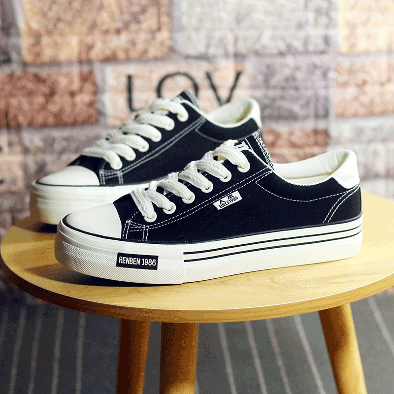人本帆布鞋男士透气百搭球鞋夏季新款潮流男生男款休闲运动板鞋子